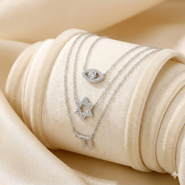 שרשרת משולבת ״עין מגן דוד חי״ (שרשרת אחת מנעול אחד)