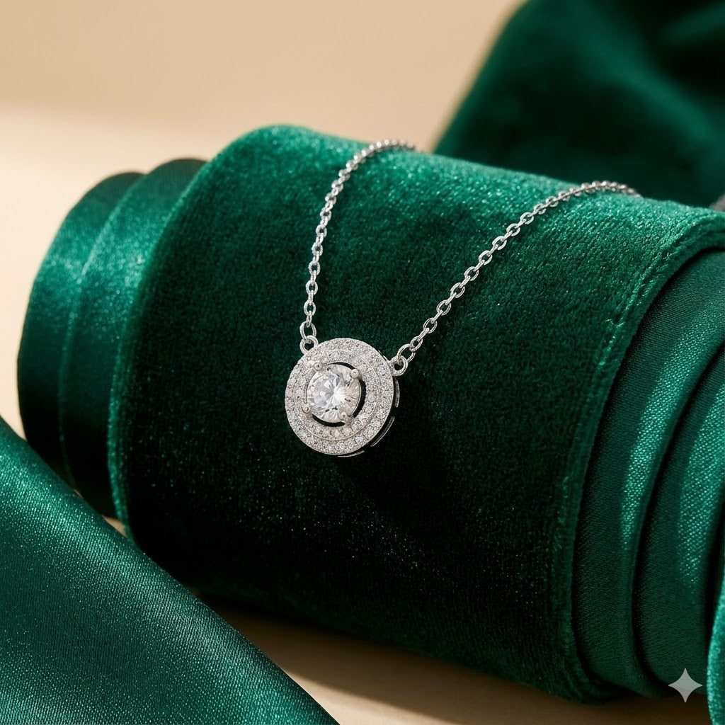 שרשרת סוליטר כפולה כסף